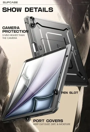 SUPCASE UB Pro iPad Air 11 (2025/2024) Hoes Full Protect Kickstand Zwart afbeelding 7
