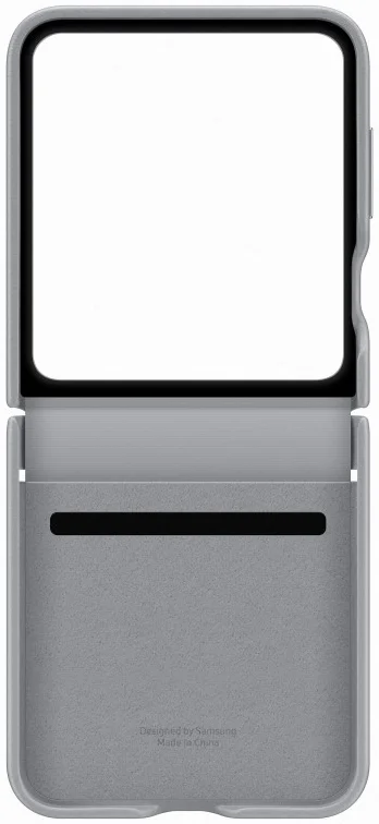 Origineel Samsung Galaxy Z Flip 6 Hoesje KindSuit Leather Case Grijs afbeelding 5