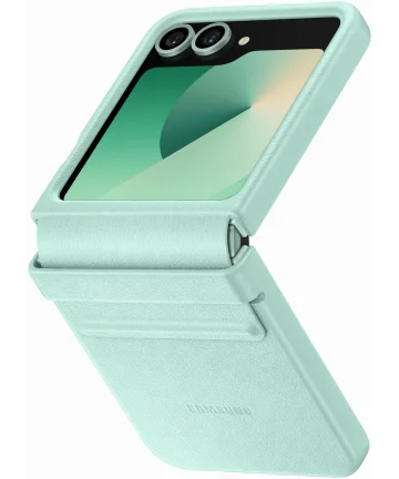 Origineel Samsung Galaxy Z Flip 6 Hoesje KindSuit Leather Case Groen Hoesjes