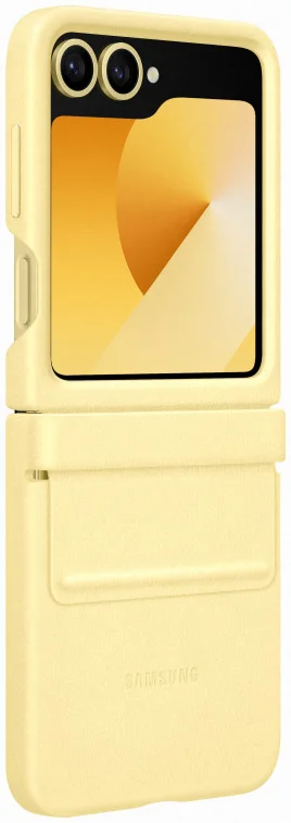Origineel Samsung Galaxy Z Flip 7 FE / 6 Hoesje KindSuit Leather Case Geel afbeelding 5