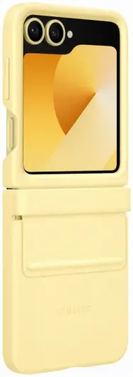 Origineel Samsung Galaxy Z Flip 6 Hoesje KindSuit Leather Case Geel afbeelding 3