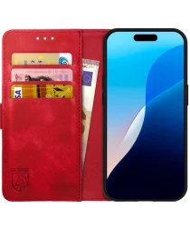 Rosso Element Apple iPhone 16 Hoesje Book Case Wallet Rood