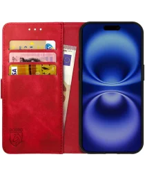 Rosso Element Apple iPhone 16 Hoesje Book Case Wallet Rood