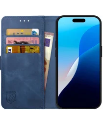 Rosso Element Apple iPhone 16 Hoesje Book Case Wallet Blauw