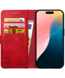 Rosso Element Apple iPhone 16 Plus Hoesje Book Case Wallet Rood