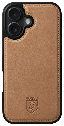 Rosso Elite Apple iPhone 16 Hoesje met MagSafe Book Case Echt Leer Lichtbruin afbeelding 9