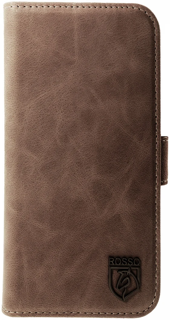 Rosso Elite Apple iPhone 16 Hoesje met MagSafe Book Case Echt Leer Bruin afbeelding 12