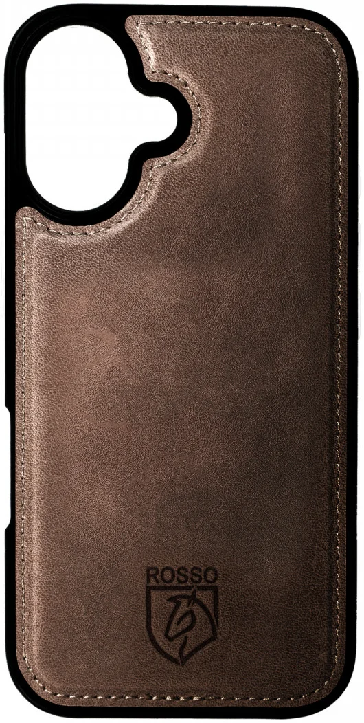 Rosso Elite Apple iPhone 16 Hoesje met MagSafe Book Case Echt Leer Bruin afbeelding 10