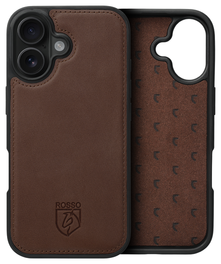 Rosso Elite Apple iPhone 16 Hoesje met MagSafe Book Case Echt Leer Bruin afbeelding 10