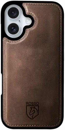 Rosso Elite Apple iPhone 16 Hoesje met MagSafe Book Case Echt Leer Bruin afbeelding 9