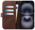 Rosso Elite Apple iPhone 16 Hoesje met MagSafe Book Case Echt Leer Bruin afbeelding 2