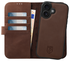 Rosso Elite Apple iPhone 16 Hoesje met MagSafe Book Case Echt Leer Bruin