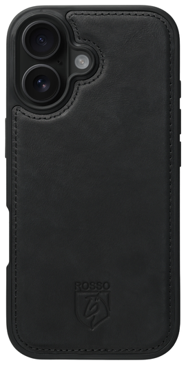 Rosso Elite Apple iPhone 16 Hoesje met MagSafe Book Case Echt Leer Zwart afbeelding 9