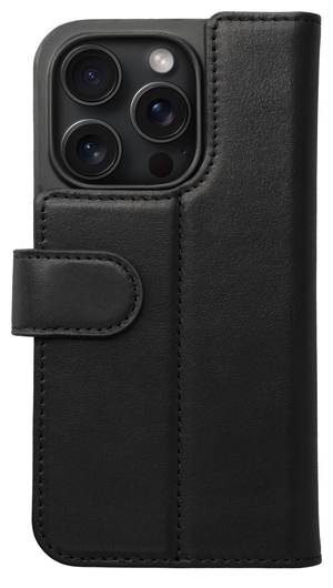 Rosso Elite Apple iPhone 16 Pro Hoesje MagSafe Book Case Echt Leer Zwart afbeelding 10