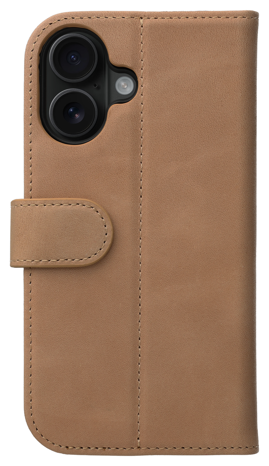 Rosso Elite Apple iPhone 16 Plus Hoesje MagSafe Book Case Echt Leer Lichtbruin afbeelding 10