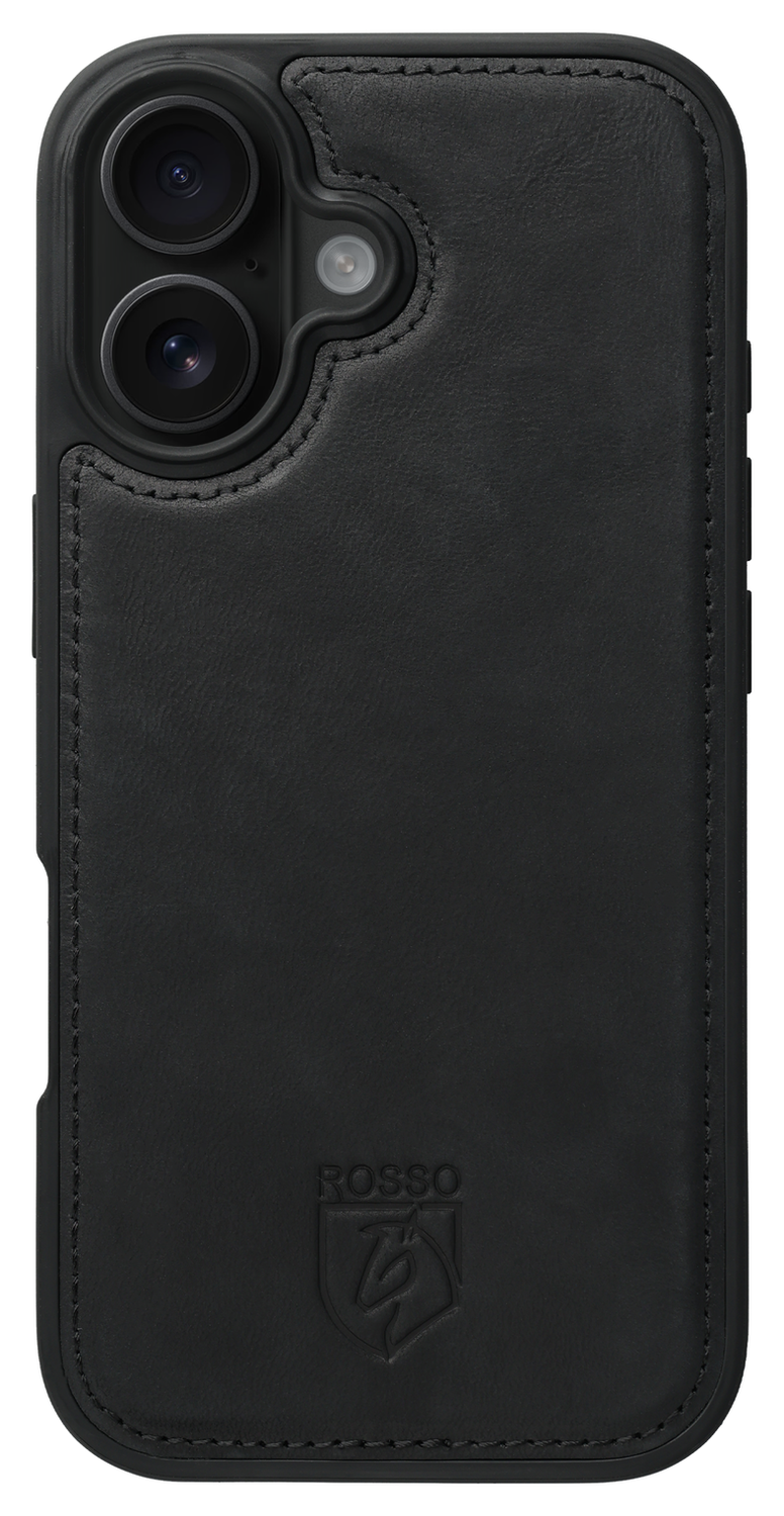 Rosso Elite Apple iPhone 16 Plus Hoesje MagSafe Book Case Echt Leer Zwart afbeelding 11