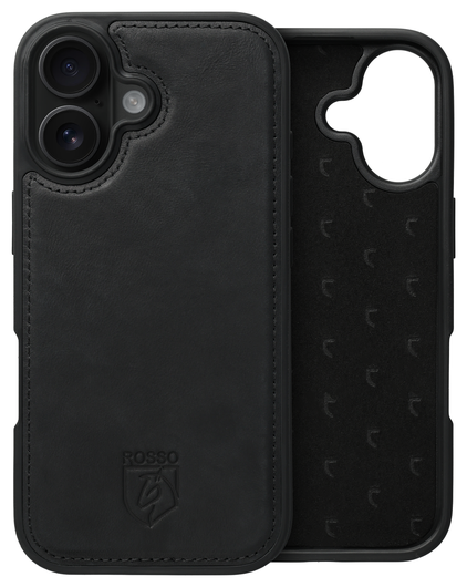 Rosso Elite Apple iPhone 16 Plus Hoesje MagSafe Book Case Echt Leer Zwart afbeelding 10