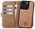 Rosso Elite iPhone 16 Pro Max Hoesje MagSafe Book Case Echt Leer Lichtbruin