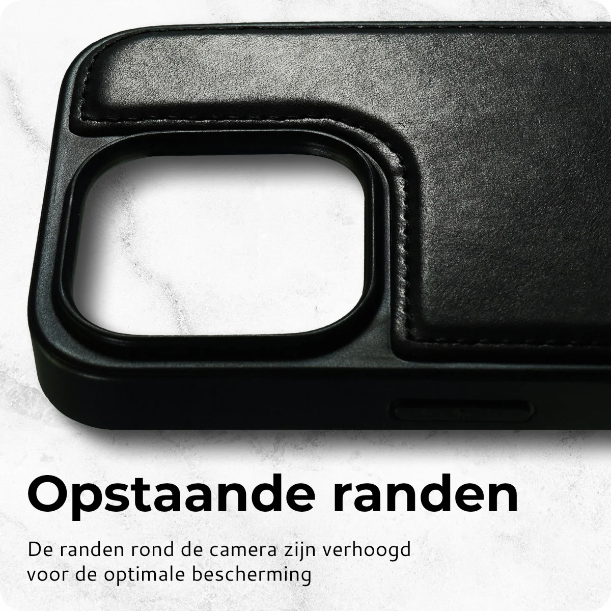 Rosso Elite iPhone 16 Pro Max Hoesje MagSafe Book Case Echt Leer Zwart afbeelding 5