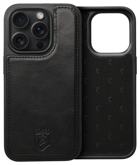 Rosso Elite iPhone 16 Pro Max Hoesje MagSafe Book Case Echt Leer Zwart afbeelding 8