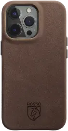 Rosso Elite iPhone 16 Pro Hoesje Leer Back Cover MagSafe Bruin afbeelding