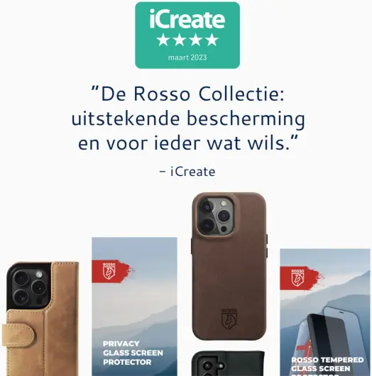 Rosso Elite iPhone 16 Plus Hoesje Leer Back Cover MagSafe Lichtbruin afbeelding 4