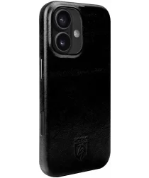 Rosso Elite iPhone 16 Plus Hoesje Leer Back Cover MagSafe Zwart afbeelding