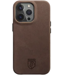 Rosso Elite iPhone 16 Pro Max Hoesje Leer Back Cover MagSafe Bruin afbeelding
