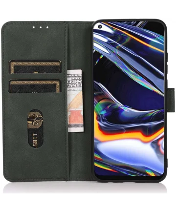 KHAZNEH Nokia C12 Hoesje Retro Wallet Book Case Groen Hoesjes