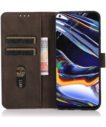 KHAZNEH Nokia C12 Hoesje Retro Wallet Book Case Bruin Hoesjes