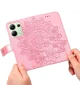 Xiaomi Redmi Note 13 4G Hoesje Bloemen Print Wallet Book Case Roze