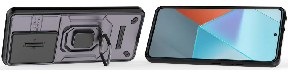Xiaomi Redmi Note 13 Pro 5G Hoesje met Camera Slider en Kickstand Ring Paars afbeelding 3