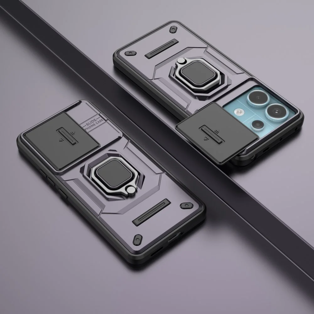 Xiaomi Redmi Note 13 Pro 5G Hoesje met Camera Slider en Kickstand Ring Paars afbeelding 6