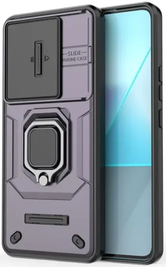 Xiaomi Redmi Note 13 Pro 5G Hoesje met Camera Slider en Kickstand Ring Paars afbeelding 4