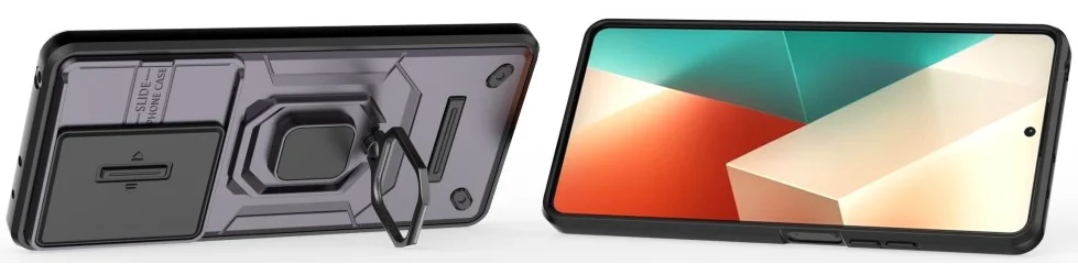 Xiaomi Redmi Note 13 5G Hoesje met Camera Slider en Kickstand Ring Paars afbeelding 3