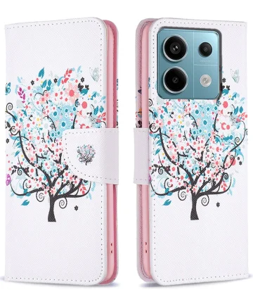 Xiaomi Redmi Note 13 Pro 4G / Poco M6 Pro 4G Hoesje Book Case Bloemen Print Hoesjes