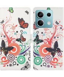 Xiaomi Redmi Note 13 5G Hoesje Portemonnee Book Case Vlinder Print