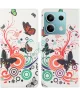 Xiaomi Redmi Note 13 5G Hoesje Portemonnee Book Case Vlinder Print