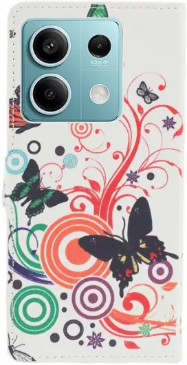 Xiaomi Redmi Note 13 5G Hoesje Portemonnee Book Case Vlinder Print afbeelding 5