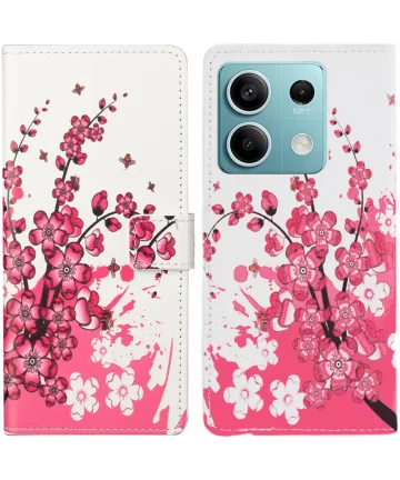 Xiaomi Redmi Note 13 5G Hoesje Portemonnee Book Case Bloemen Print Hoesjes