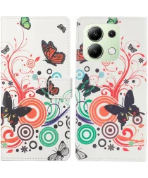 Xiaomi Redmi Note 13 4G Hoesje Portemonnee Book Case Vlinders Print