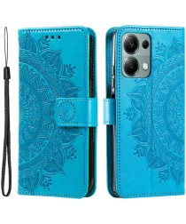 Xiaomi Redmi Note 13 Pro 4G/Poco M6 Pro 4G Hoesje Mandala Print Book Case Blauw