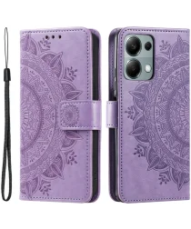 Xiaomi Redmi Note 13 Pro 4G/Poco M6 Pro 4G Hoesje Mandala Print Book Case Paars