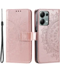 Xiaomi Redmi Note 13 Pro 4G/Poco M6 Pro 4G Hoesje Mandala Print Book Case Roze