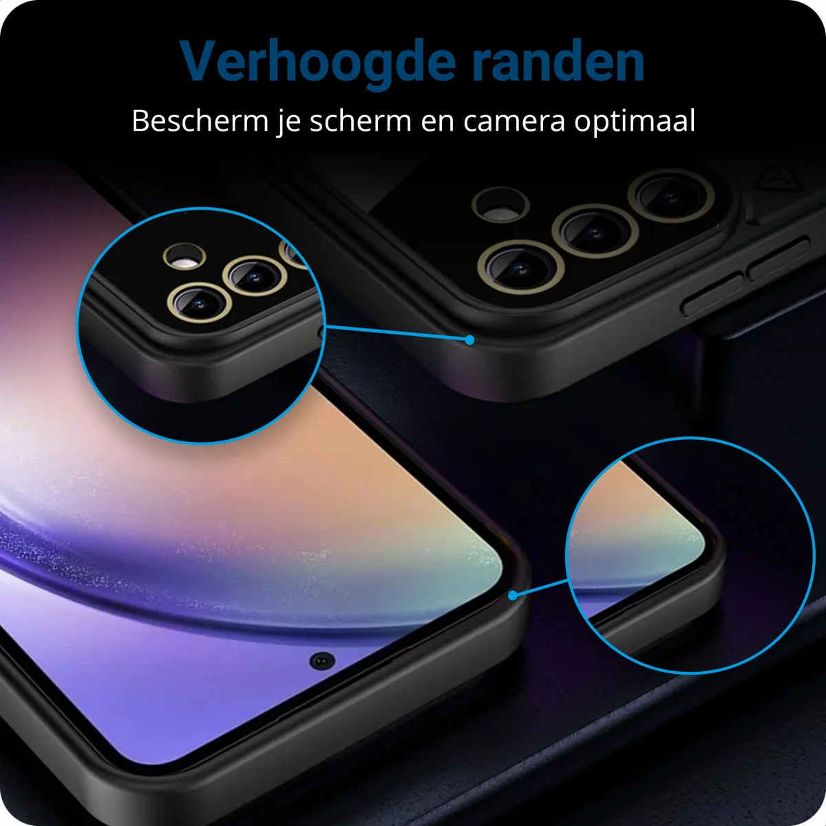 Samsung Galaxy A35 Hoesje met MagSafe Kickstand Back Cover Zwart afbeelding 3
