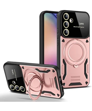 Samsung Galaxy A35 Hoesje met MagSafe Kickstand Back Cover Roze Hoesjes