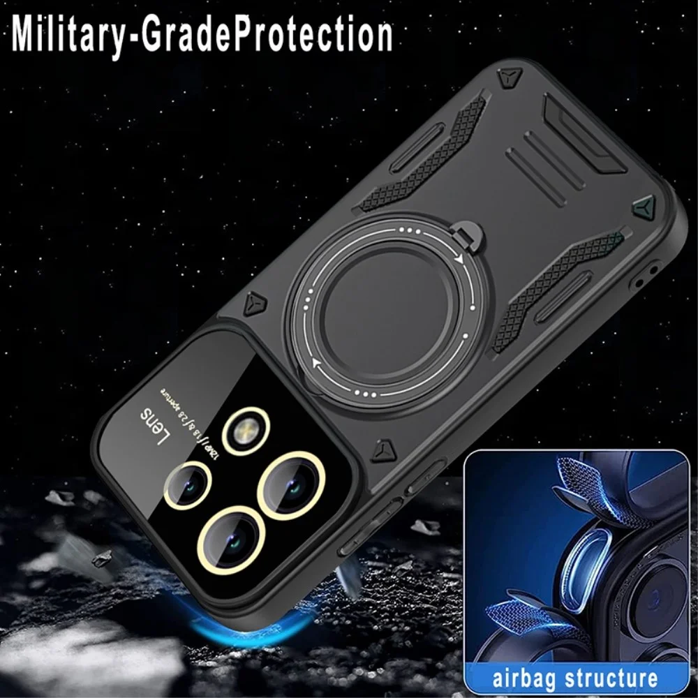 Xiaomi Redmi Note 13 Pro 5G / Poco X6 Hoesje MagSafe Kickstand Back Cover Zwart afbeelding 7