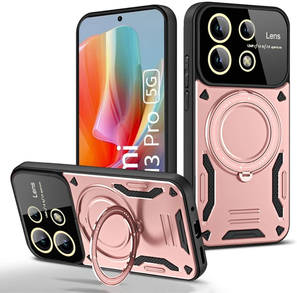 Xiaomi Redmi Note 13 Pro 5G / Poco X6 Hoesje MagSafe Kickstand Back Cover Roze afbeelding 1