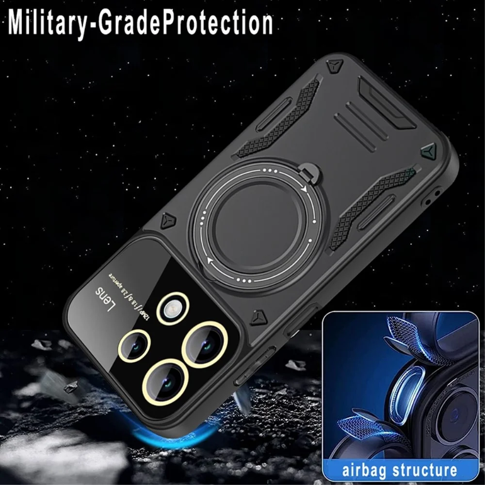 Xiaomi Redmi Note 13 5G Hoesje met MagSafe Kickstand Back Cover Blauw afbeelding 6