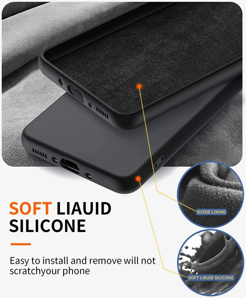 Samsung Galaxy A35 Hoesje Siliconen Kickstand Zwart + Tempered Glass afbeelding 6